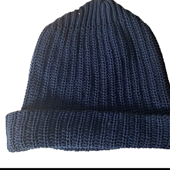 Love Your Melon cuffed muted Navy Blue Hat Has Snap On Top - Picture 4 of 5